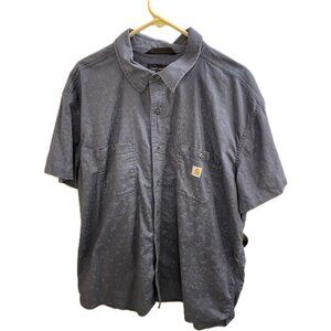 Carhartt Rugged Flex Shirt Mens Size Xxl Gray Button Up Relaxed Fit Bandana